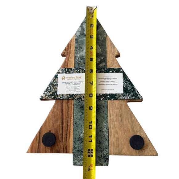 Masterclass Premium Cheese Board Marker Set Christmas Tree Design Wood Marble - Picture 11 of 11